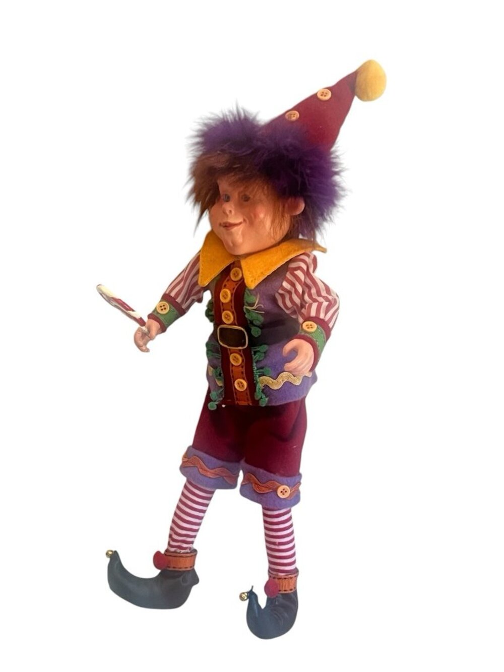 vintage Jester Clown Elf Doll Katherine's Sitting Shelf Sitter 15" Kleski - Picture 5 of 12